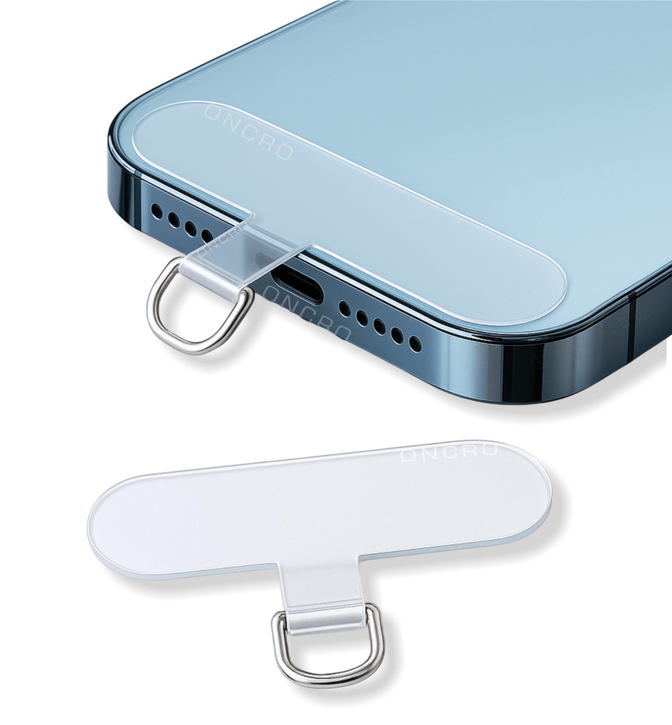 Transparent Butterfly Smiley Purple Phone Tether Tab pad Universal Lanyard Patch Without Adhesive Anti-Lost Hanging Metal Ring for Smartphone Mobile Wrist charm