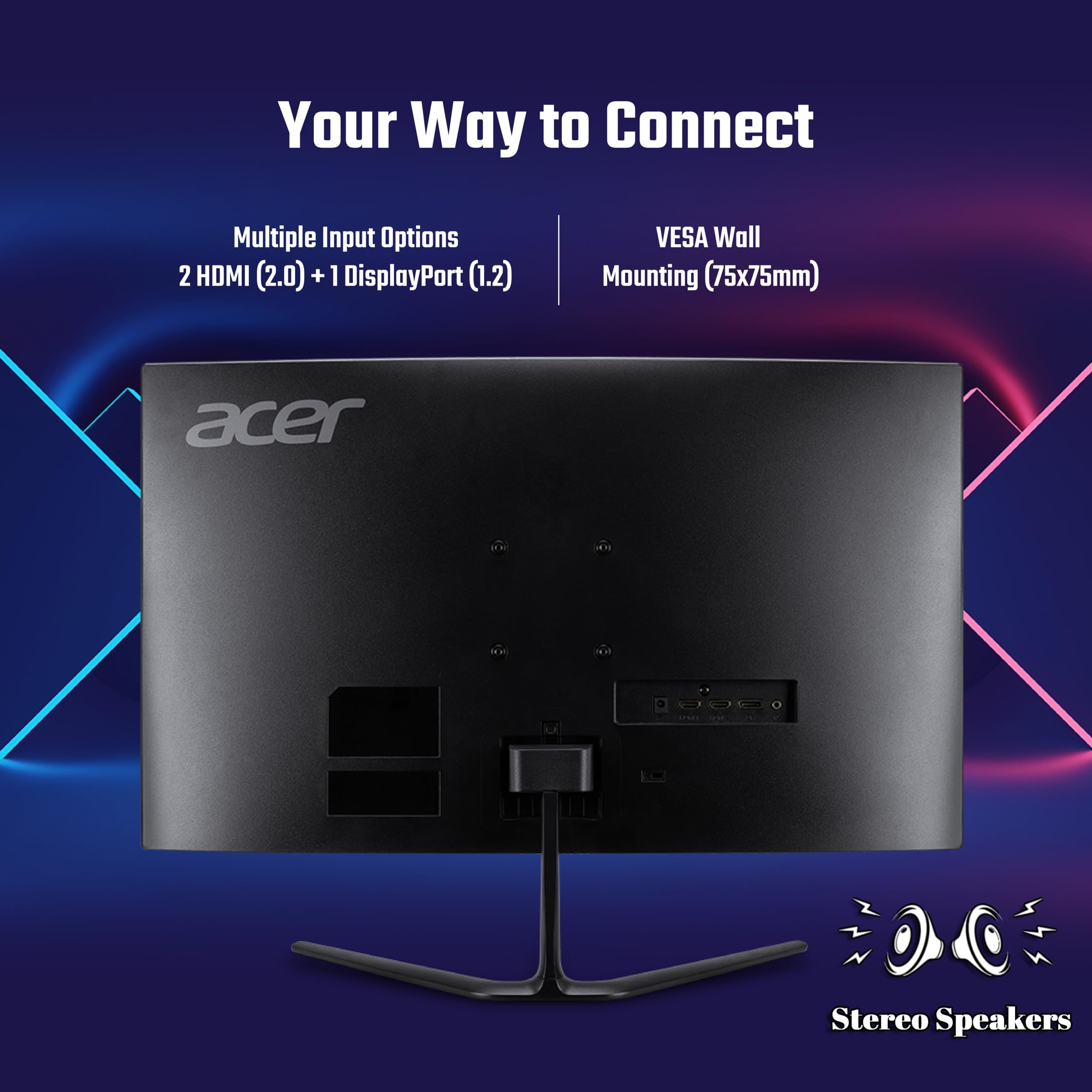 Acer ED270U S3 27 Inch WQHD 2560x1440 1500R Curved Gaming Backlit