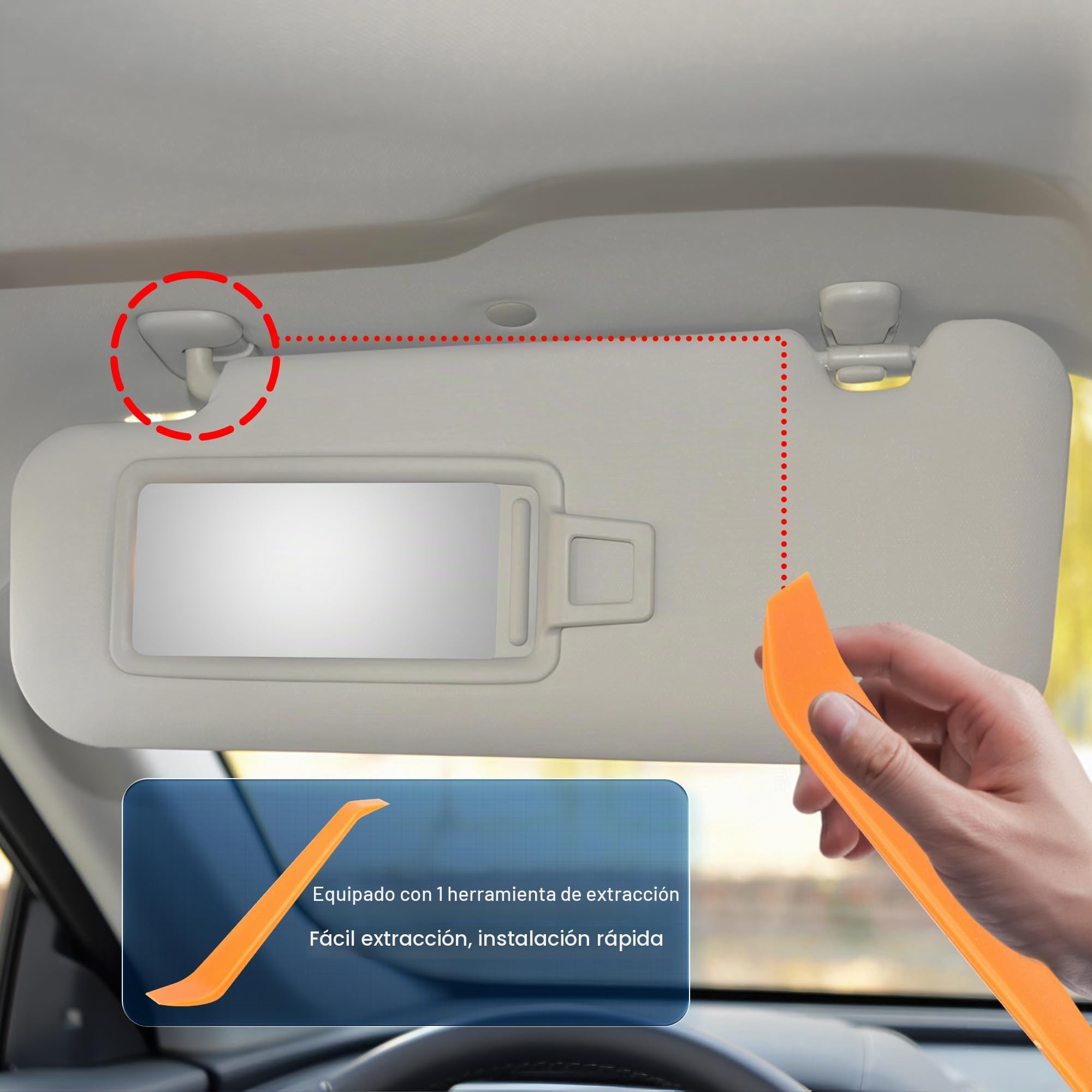 Visor solar gris para Toyota RAV4 2006 2007 2008 2009 2010 2011 2012 2013 con techo corredizo y luz, parabrisas izquierdo del lado del conductor. Reemplaza # 74320-42500-B0, 74320-42500-B3, 74320