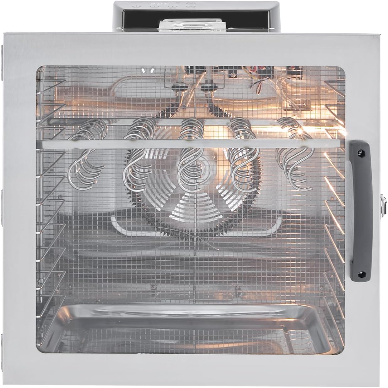 Stainless Steel Biltong Box, 11.2Gal Food Dehydrator and Drying Cabinet with 20 Hooks & LED Panel, 86-194°F Temp Control and Timer, Commercial Food Dehydrator for Drying Biltong Meat Vegetable & Fruit