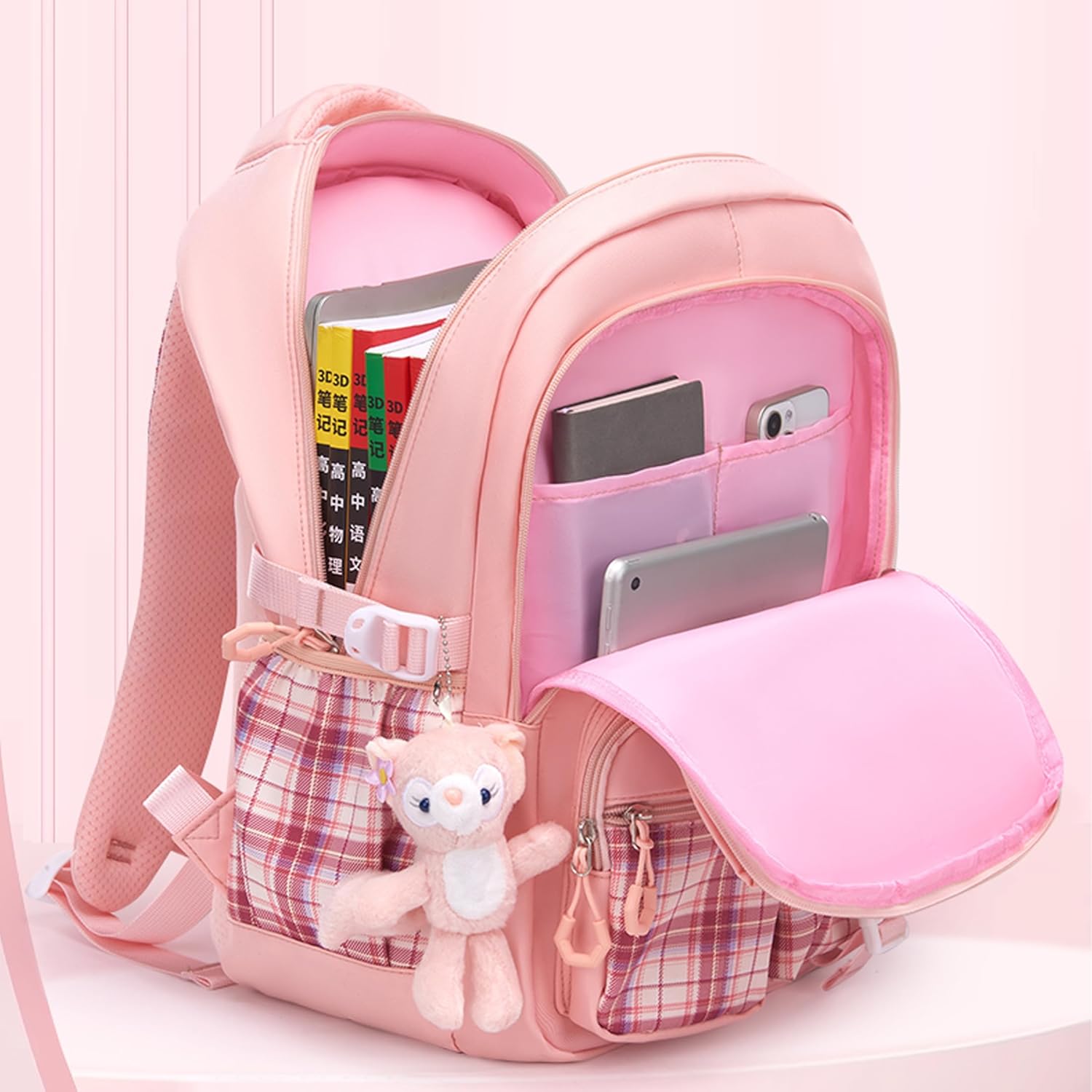Roffatide Anime Kuromi Kawaii Backpack with 21Pcs Accessories Cartoon Travel Aesthetic New Semester Gifts Bag with Cute Pins Anti-Theft Laptop Backpack Travel Hiking Daypacks Rucksack Black