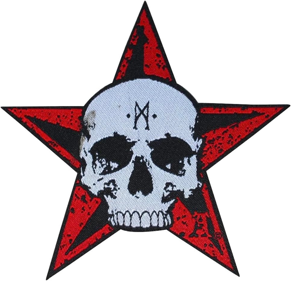 Alchemist Humanity Skull Red Nautical Star Patch Alchemy Symbol Sew On Applique