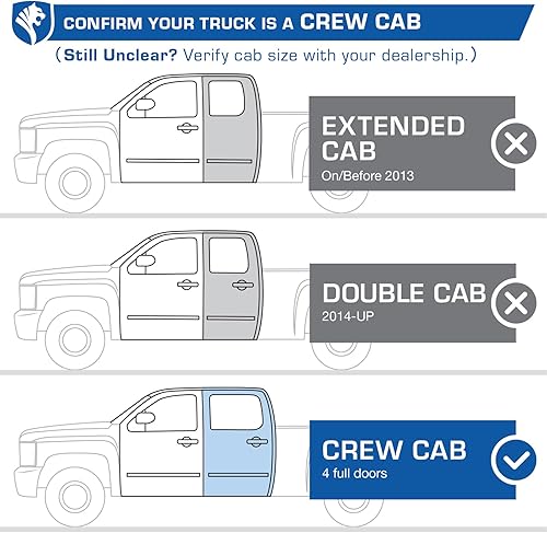 Miniatura 3 de Tyger Auto Estribos elevadores de 6 pulgadas compatibles con Chevy Silverado GMC Sierra 1500 2007-2018 2007-2019 2500 3500HD 2019 LDLimited  Crew