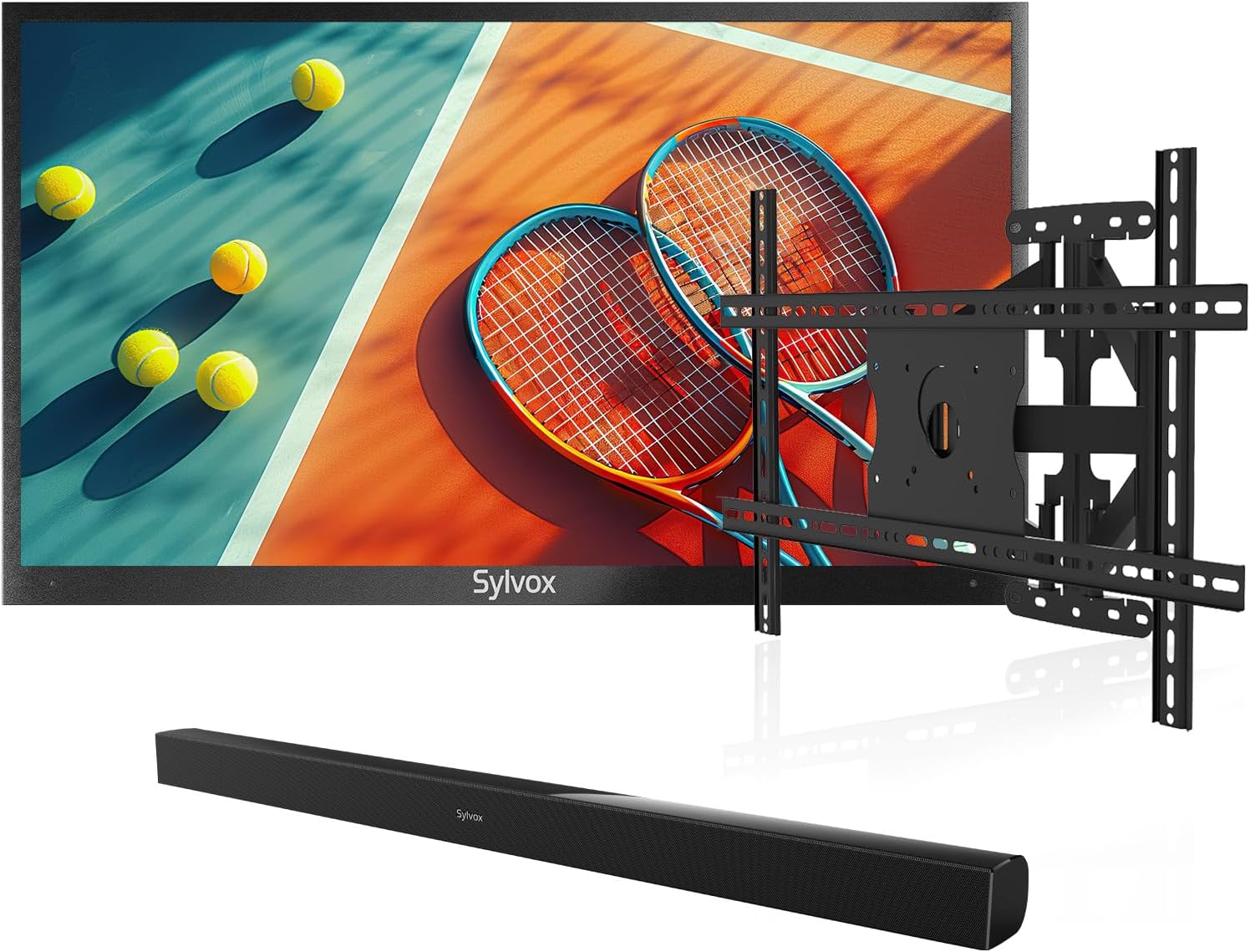 SYLVOX Outdoor TV, 55-Inch Waterproof Smart TV, 2000 nits Full Sun TV, 4K, Dolby Atmos, Waterproof Soundbar, & Adjustable Wall Mount