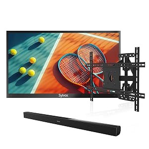 SYLVOX Outdoor TV 55-Inch Waterproof Smart TV 2000 nits Full Sun TV 4K Dolby Atmos Waterproof Soundbar Adjustable