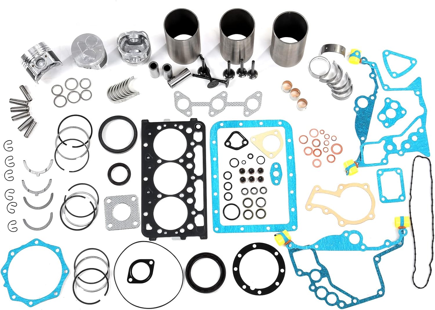 Overhaul Rebuild Repair Kit Fits for Kubota D722 D722EBH D722E Engine K008 K008-3 Excavator ZD18 Zero Turn Mower B7300HSD B7400HSD BX1800D BX1850D BX1860D Tractor