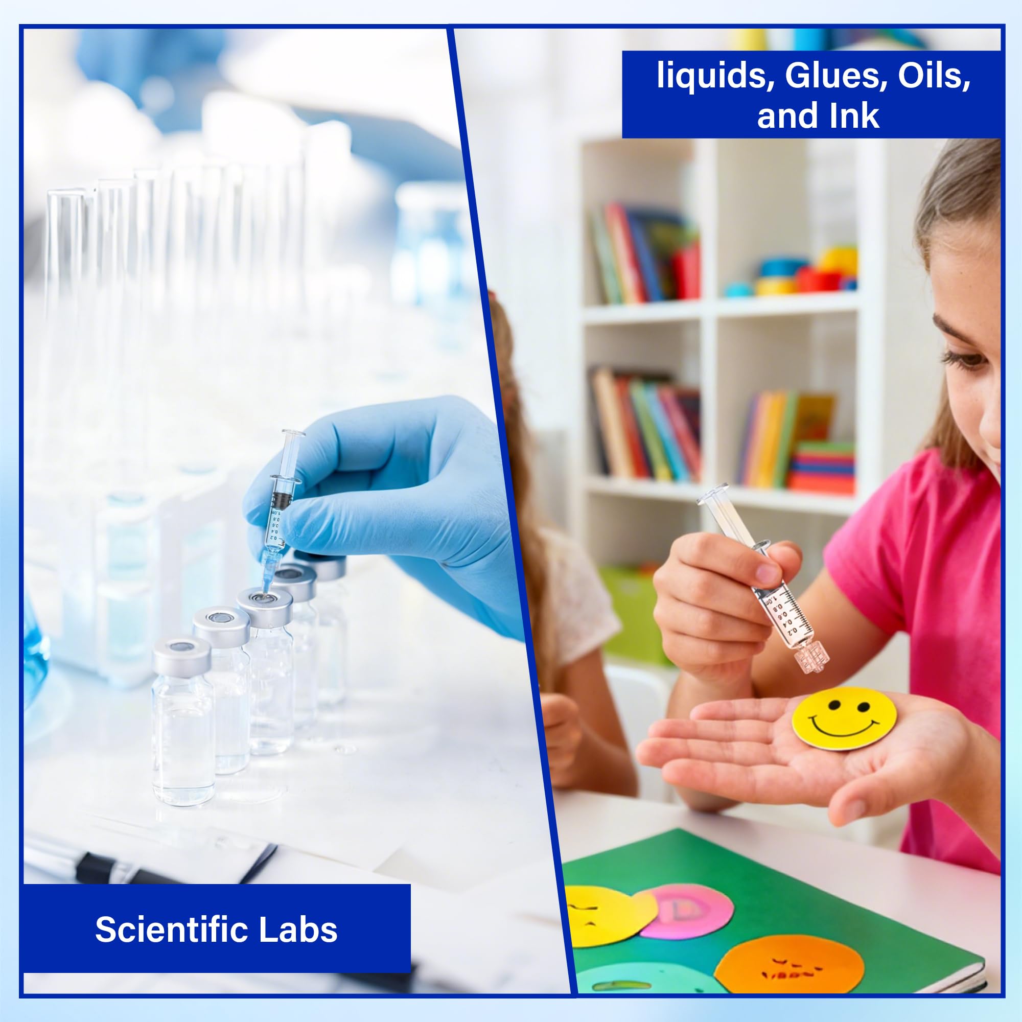 Confezione da 20 siringhe in vetro Luer Lock da 1 ml, siringhe in borosilicato per liquidi, colla, oli, inchiostro, strumenti da laboratorio e artigianato senza ago