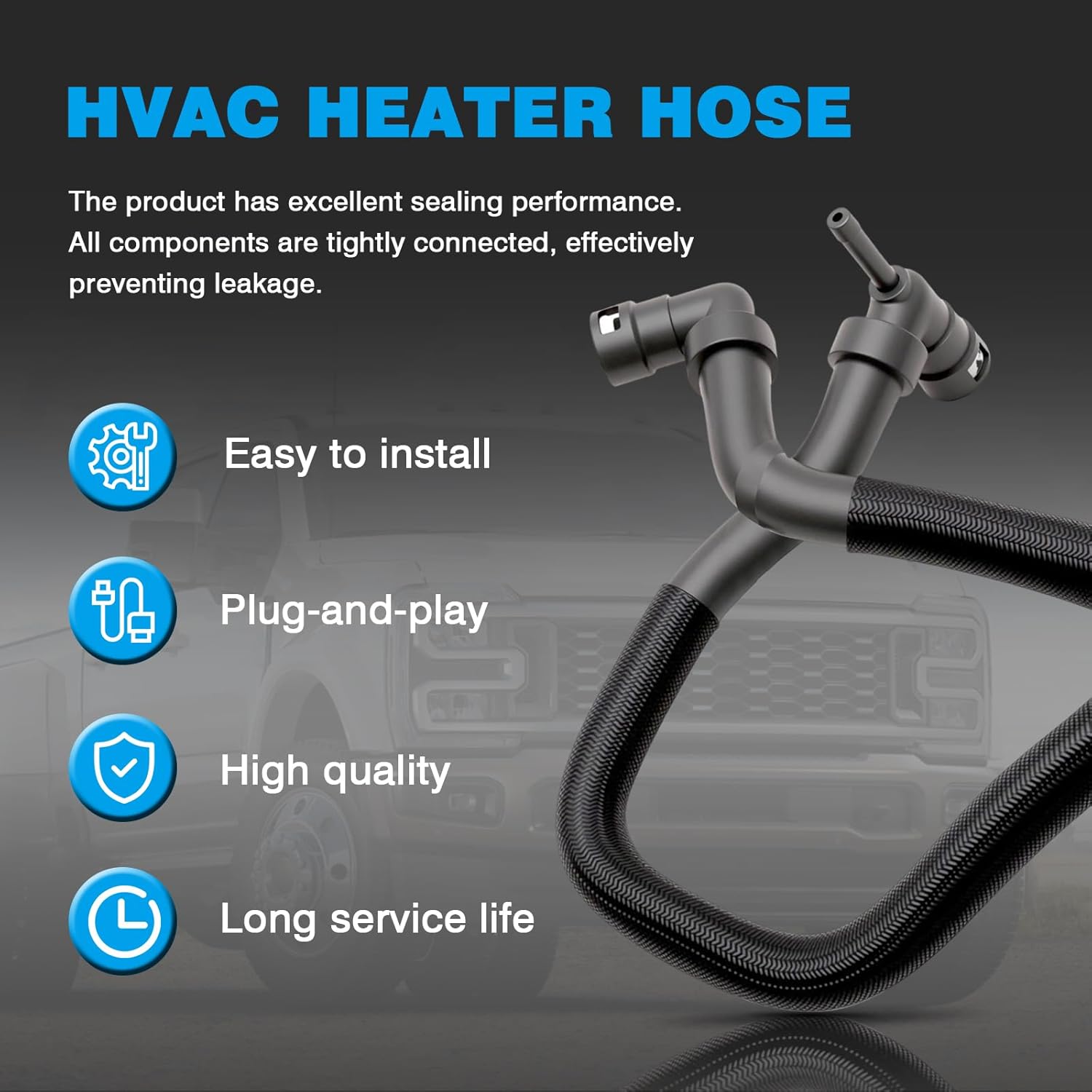 HVAC Heater Hose Compatible with 2011 2012 2013 2014 2015 2016 2017 Ford F-250 F-350 F-450 F-550 Super Duty Powerstroke 6.7L Replace for ‎KH550