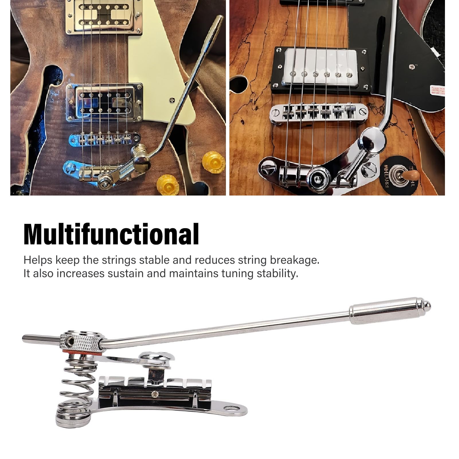 Barra de tope para puente de guitarra eléctrica, cordal de trémolo para Les Trem II, Les Paul LP SG, combo de puente de selletas de rodillos, cordal de trémolo para guitarra,