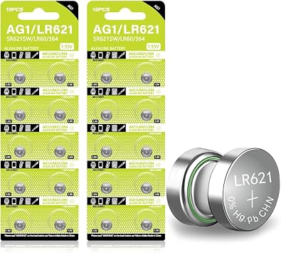 20pcs AG1 Battery LR621 364 Battery 1.5V 364 SR621SW LR621 621 LR60 CX60 Alkaline Button Cell Batteries for Watch Toys Remote