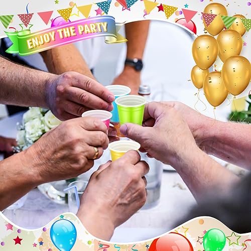 Miniatura 4 de Roshtia Paquete de 100 vasos de plástico de Navidad de 2 onzas, mini vasos de chupito desechables de 2 onzas para boda, Navidad, fiesta de invierno,