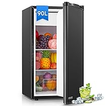 FOHERE Frigorifero Piccolo 91L MonoPorta Reversibile con Congelatore, Termostato Regolabile, Silenzioso, Scomparto per Verdure, Mini Frigo da Ufficio, Camera, Nero