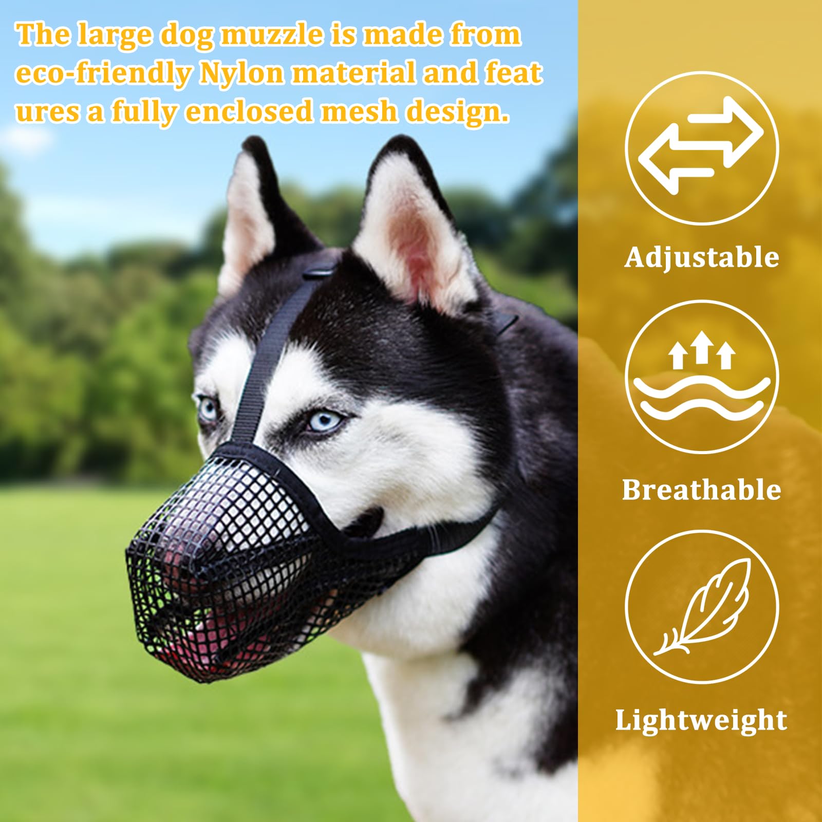 Museliere Anti Intoxication Chien (M) Muselière Chien Réglables Masque Respirant pour Animaux Prévenir L'ingestion Accidentelle pour Attraper Les Morsures Les Lécher La Mastication