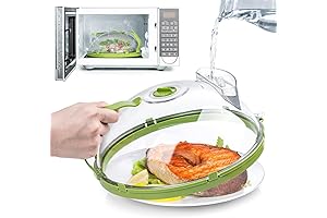 Microwave Food Cover for Splatter Control and Steaming with Unique Water Steamer