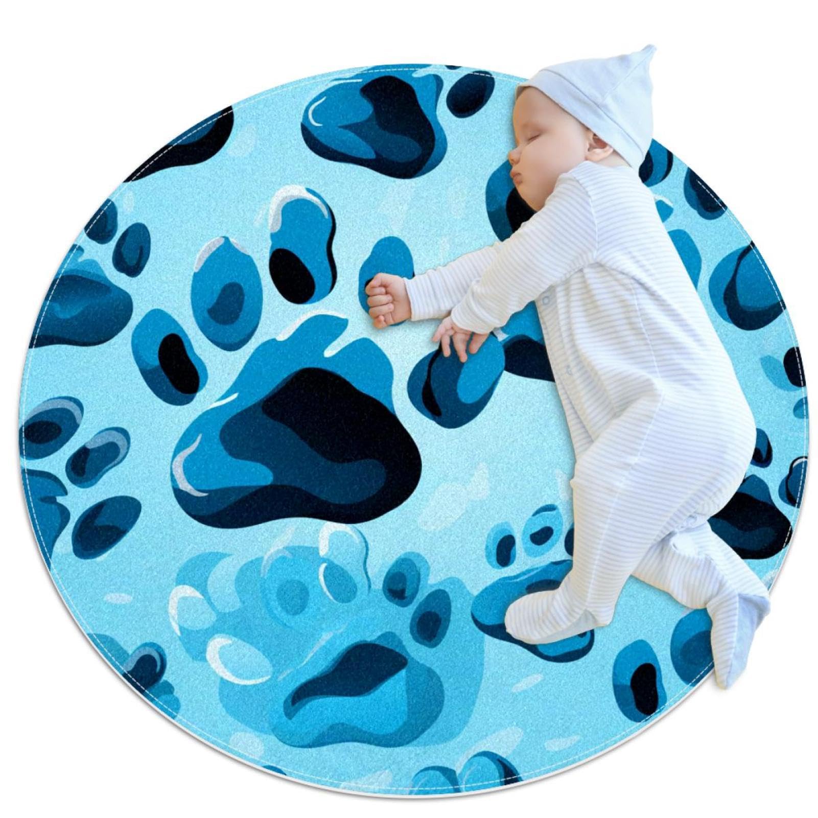 Eviter les glissades avec le tapis de bain bleu antidérapant rond 1m pour chambre