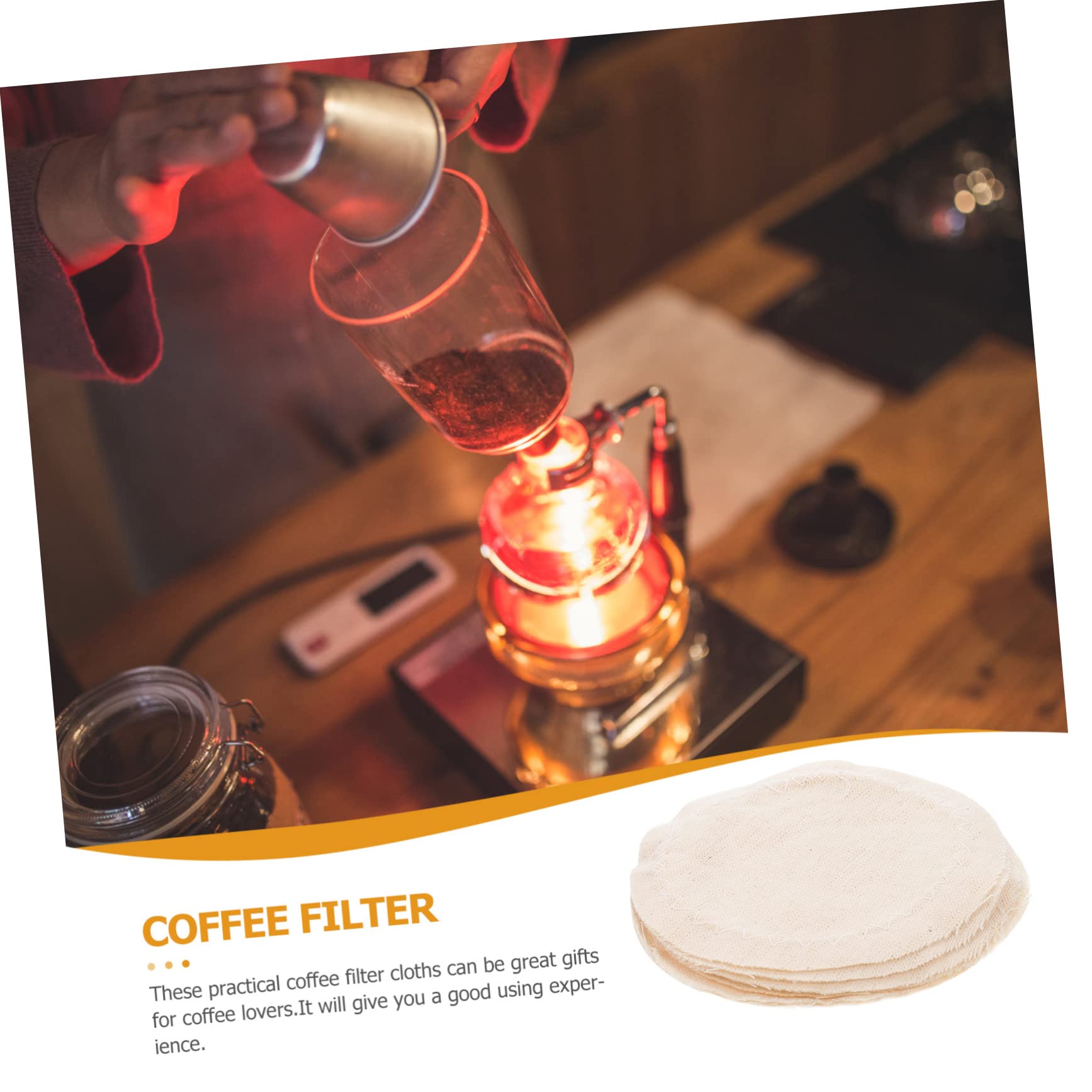 DOITOOL Lot De 5 Filtres À Café En Coton Pour Siphon De Machine À Café Faciles À Nettoyer 20 Pièces X 5