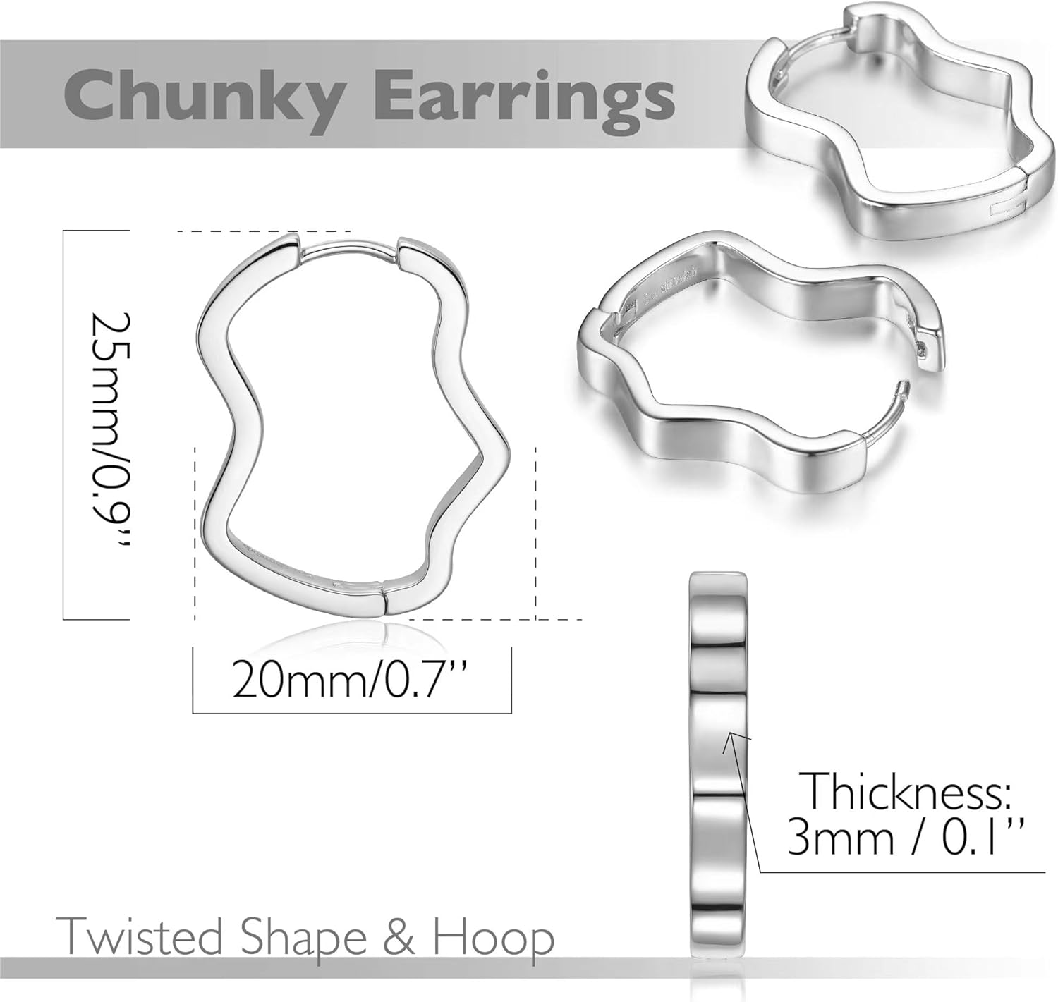 Chunky Gold Earrings for Women Knot Link Circle Statement Drop Dangle Classic Earrings Studs Trendy - Image 3