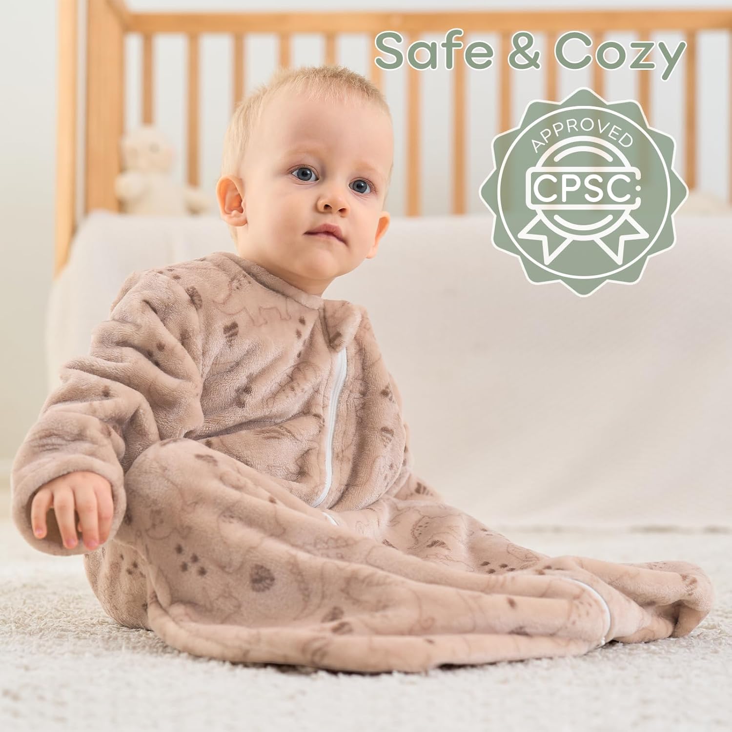 Yoofoss Baby Sleep Sack 18-24 Months, Long Sleeve Sleep Sack 1.5 Tog, Fleece Baby Wearable Blanket with 2-Way Zipper, Soft Warm - Image 4