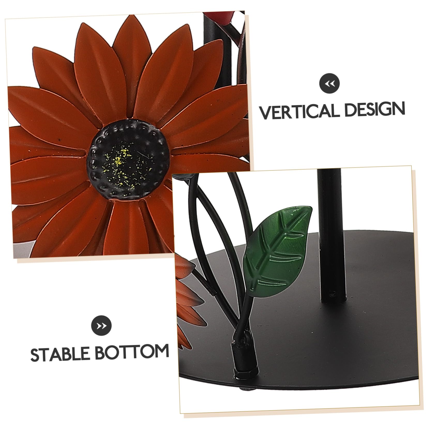 SHINEOFI Portarotolo Base Stabile in Ferro di Carta e Forma di Girasole Decorazione Moderna per Cucina, Sala da Pranzo Soggiorno