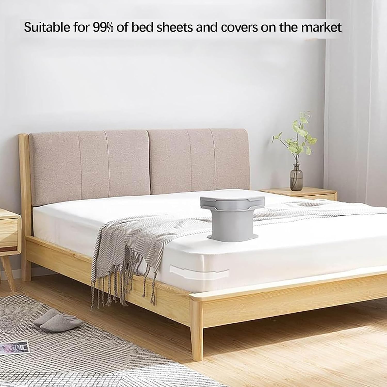 Supports de draps de lit ABS+PP – Clips de verrouillage antidérapants, ajuste universel pour tous matelas, lot de 4 (Blanc) - Image secondaire