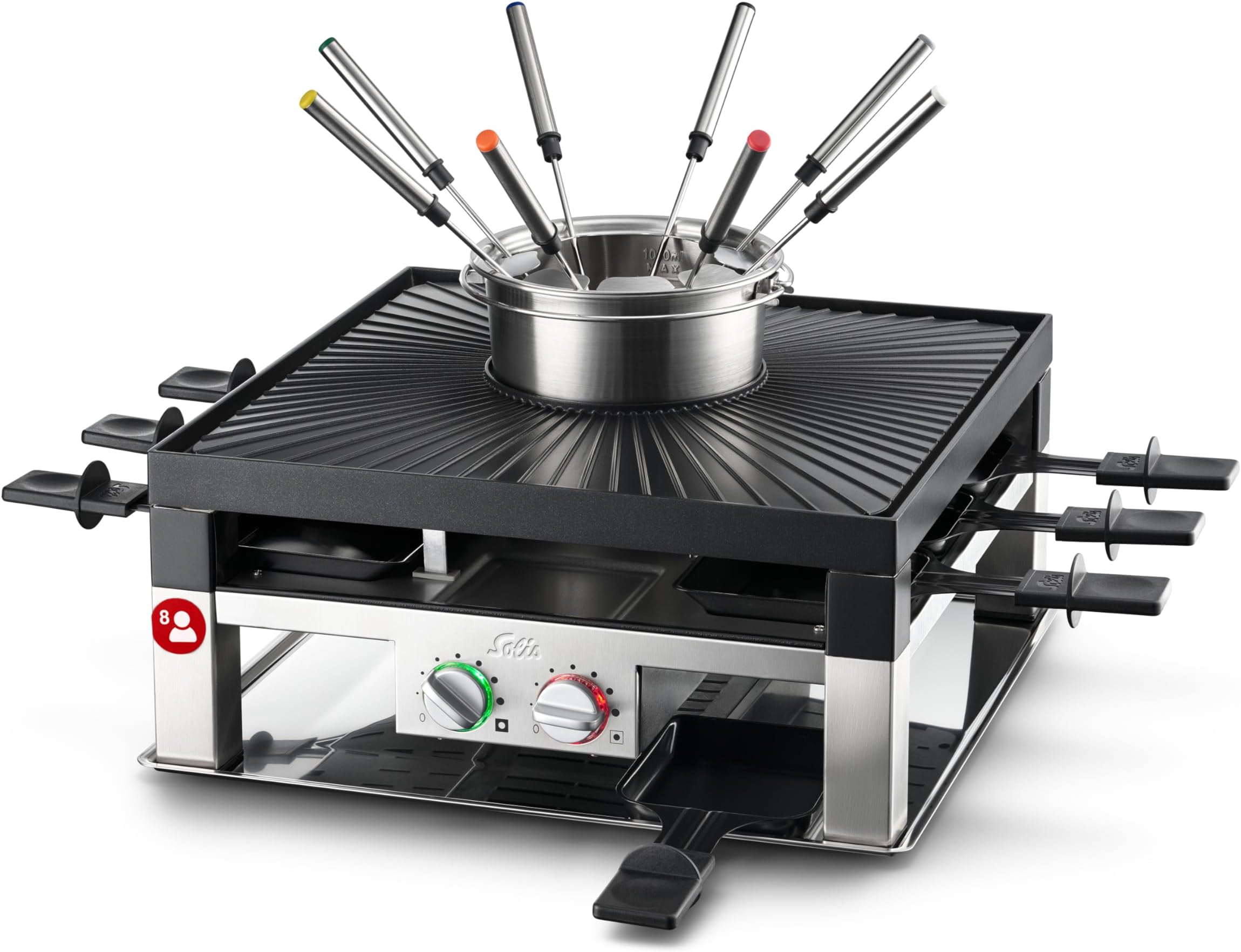 Solis 3 In 1 Combi- Grill, Multi-Function With Adjustable Heating System, Easy Clean Non-Stick Coating And Speedy Heat Up, Type 796, Stainless Steel"Min 1 year manufacturer warranty"