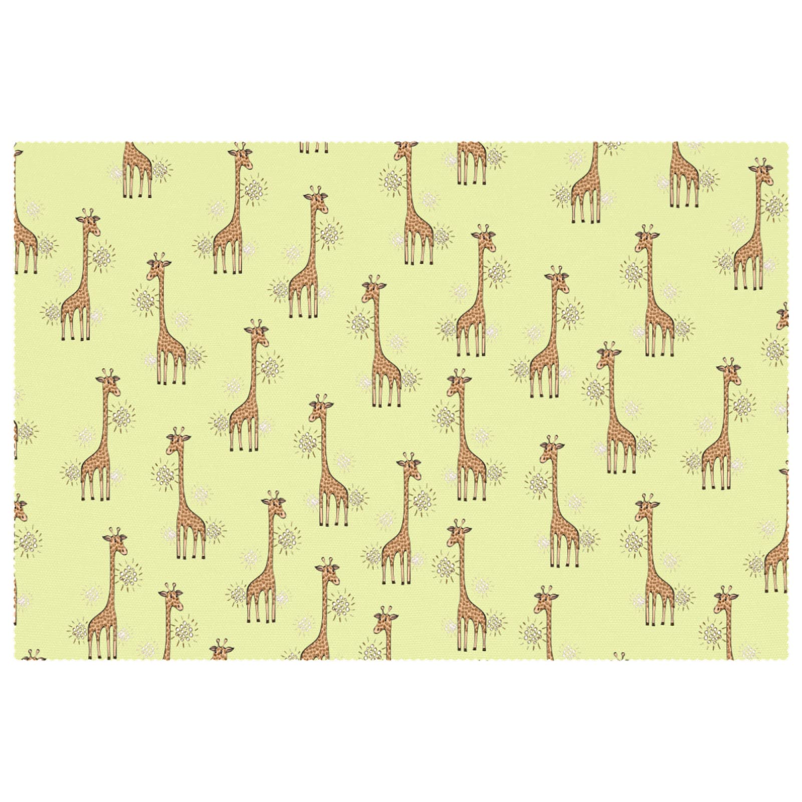 Lot de 4 sets de table girafe en tissu Oxford résistant