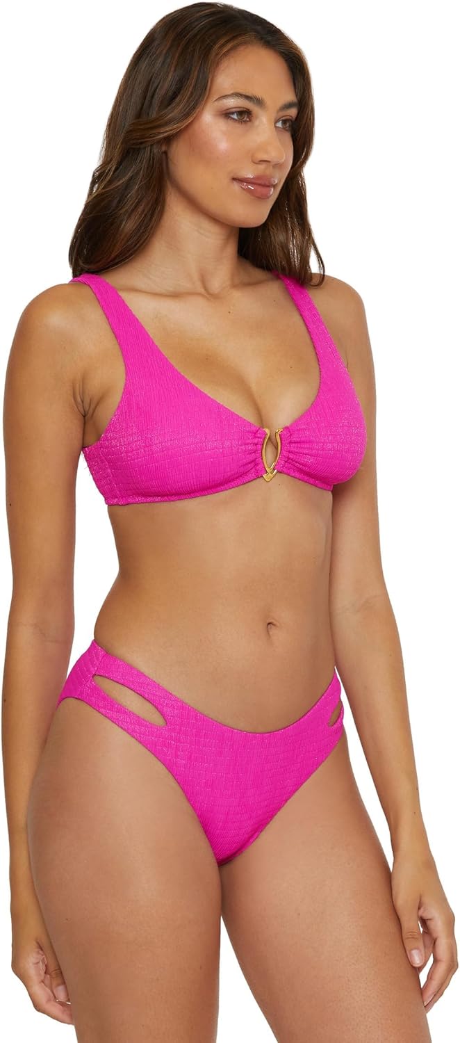 BECCA Women's Standard Luminous Scoop Neck Bikini Top, Adjustable, Tie Back, Swimwear Separates - Image 3