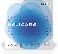 Vista 1 de D'Addario Helicore - Cuerda de violín de 4/4 de tamaño – Cuerda de titanio herida D – H313 4/4H – Cuerda en D solamente – Tensión pesada