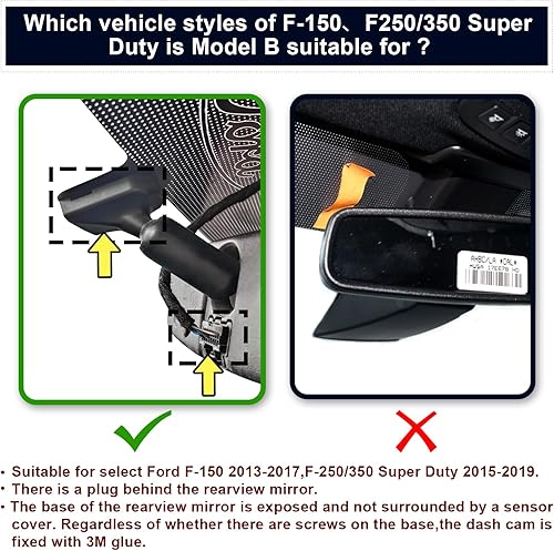 Miniatura 11 de F150 Dash Cam 4K ajuste personalizado para Ford F150 2018-2025 F250/F350 Super Duty 2020-2025 XLT Lariat King Ranch Raptor Limited Platinum