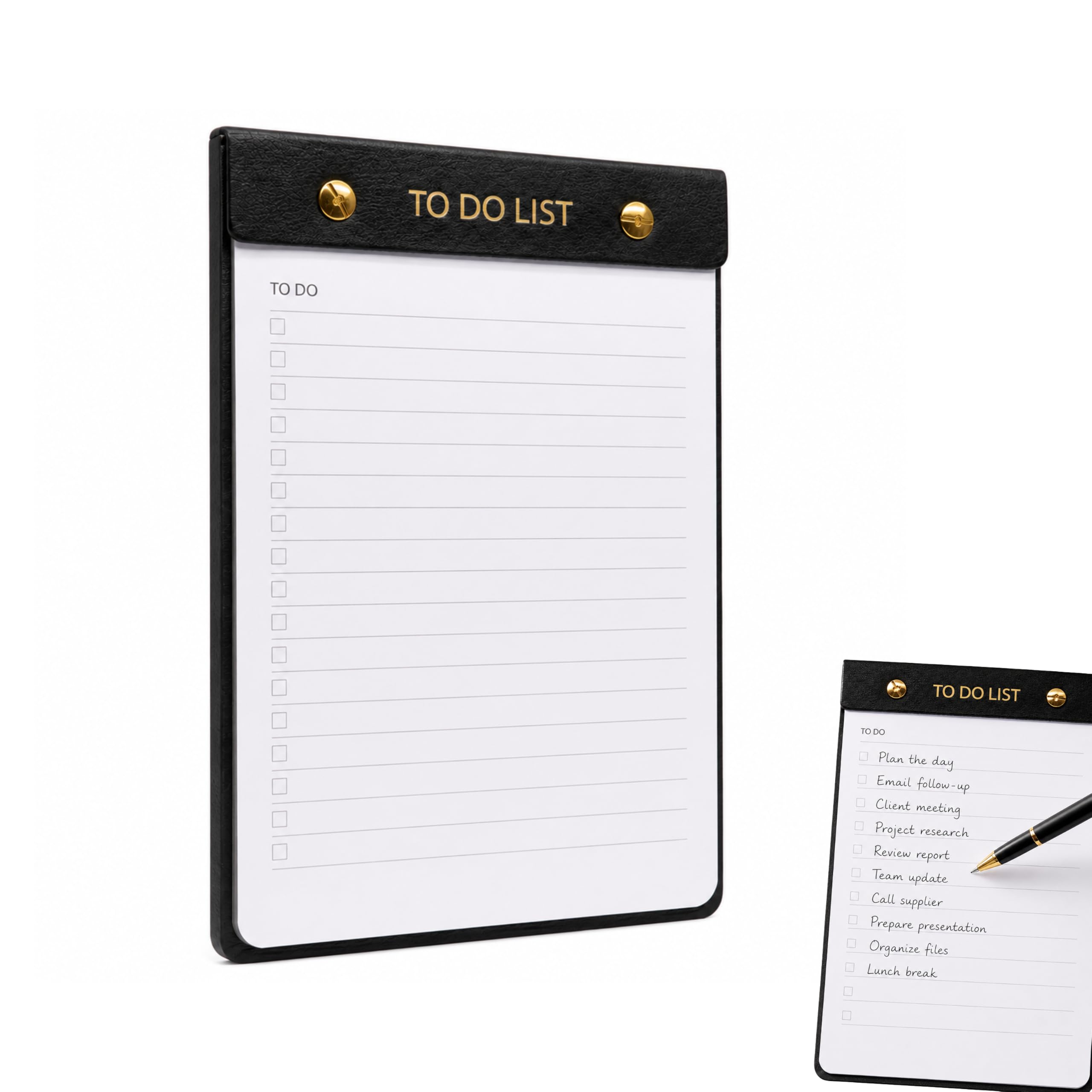 totnwrooye 1 Pack Black To Do List Notepad, Tear-Off Desk Notepad & Undated Daily Planner, Things To Do Today Organiser Notebook For Office And Students, Shopping List Pad.