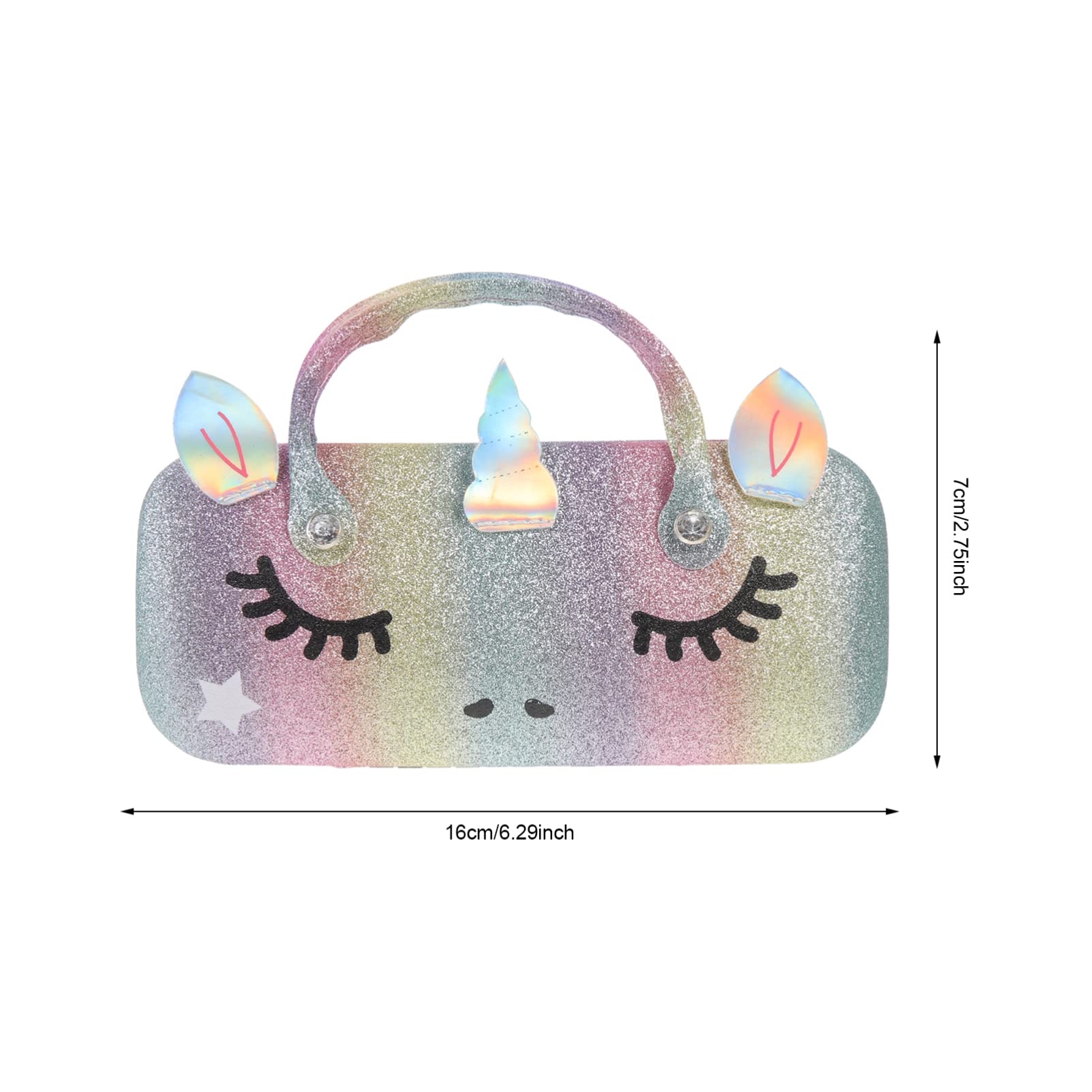 FOMIYES Kinder Brillenetui Pu Leder, Tragbare Brillenbox Mit Griff, Kreatives Design FüR Sonnenbrillen, Brillen, Schmuck, 16x7x5 Cm