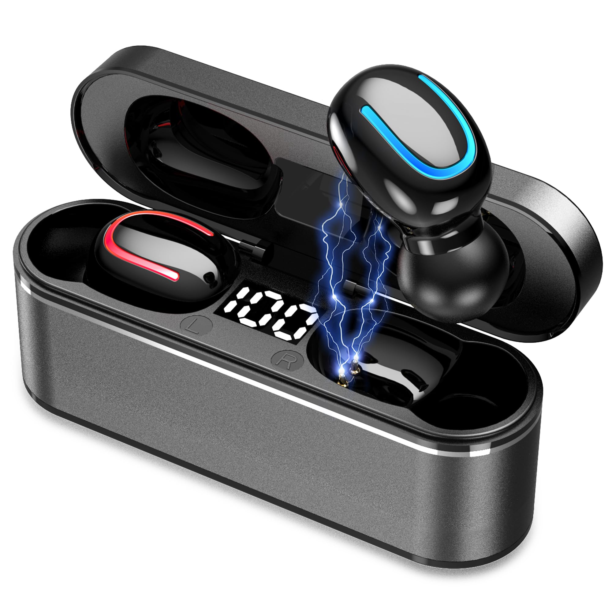 Wireless Earbuds Bluetooth 5 4 in Ear Lightweight Ear Buds with HiFi Stereo Sound Deep Bass Noise Cancelling