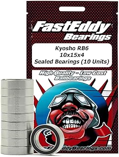 FastEddy Bearings Compatible with Kyosho RB6 10x15x4 Sealed Bearings (10 Units)