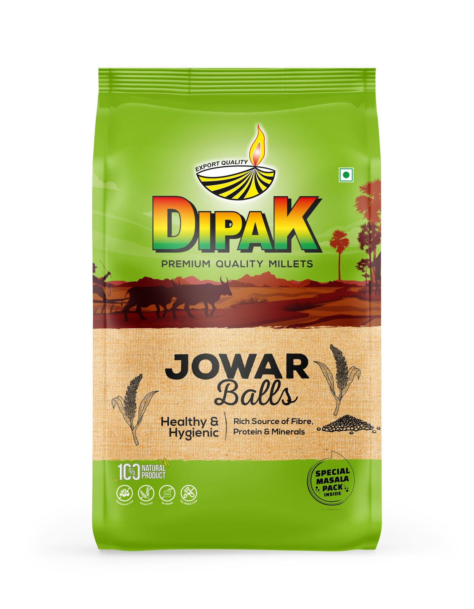 Dipak Jowar Balls EXTRA MASALA PACK | Sorghum Millet Healthy Snack | Light & Crunchy Ready to Fry Millet Snack | 160g x 2 Pack-image-35