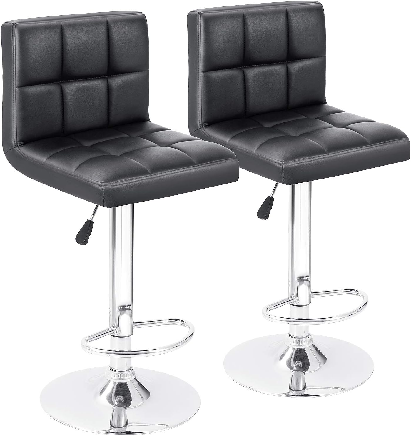 Buy Gunji Bar Stools Set Of 2 Modern Faux Leather Swivel Barstools With Back Counter Adjustable Height Bar Stool Square Armless Kitchen Stools Black Online In Vietnam B0868qr64h