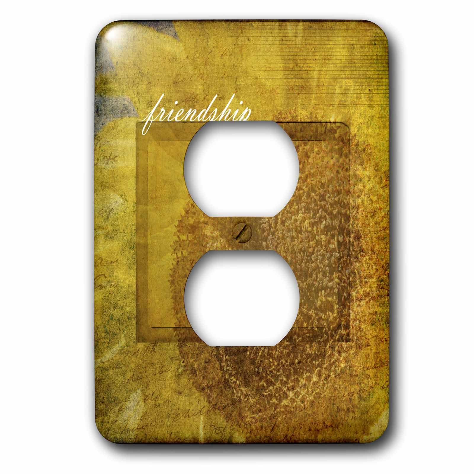 Plaque de prise double tournesol jaune vintage 3dRose LSP_59089_6