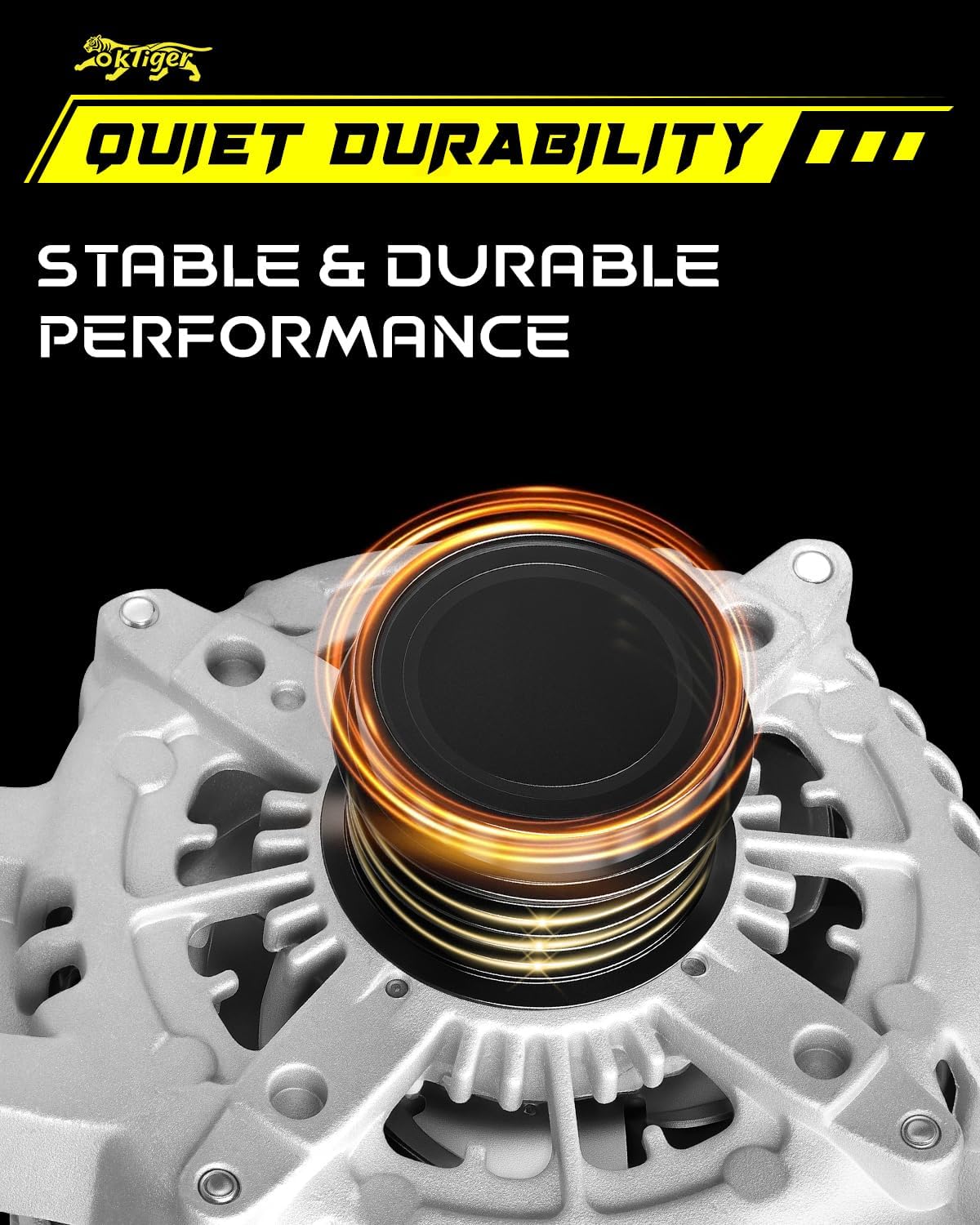 Oktiger 180A Upgraded Alternator for Dodge Durango 2011-2020 3.6L Charger 2011-2021 Challenger 2015-2021, for Jeep Grand Cherokee, 3.6L V6 12V 180A Clockwise 6-Groove Clutch Pulley, OE 4801778AF