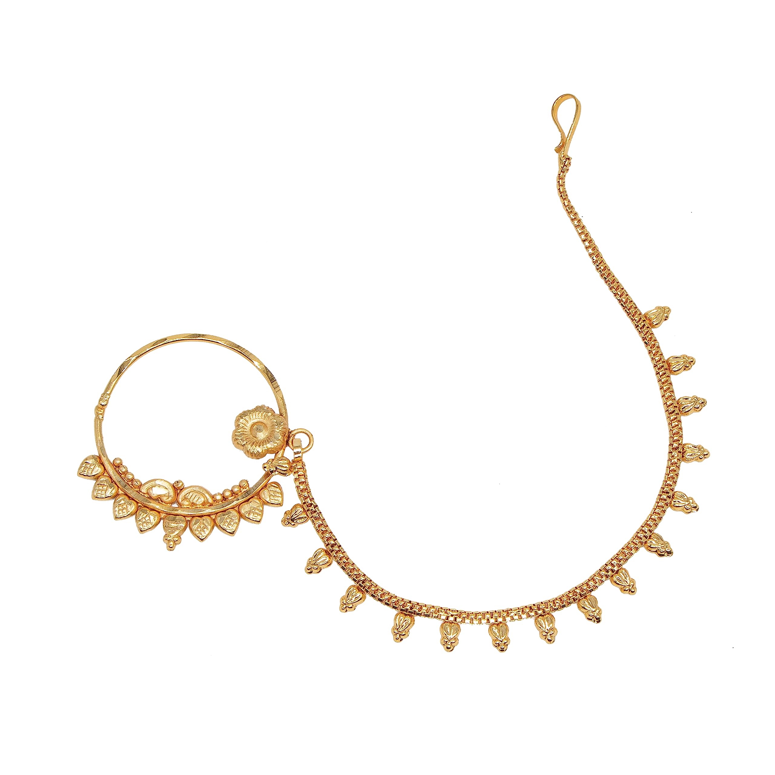 MANIKYA 24ct Gold Plated Bridal Wedding Nath for Women and Girls (NATH 03) (B0BZ4B4VY3) Amazon Price History, Amazon Price Tracker