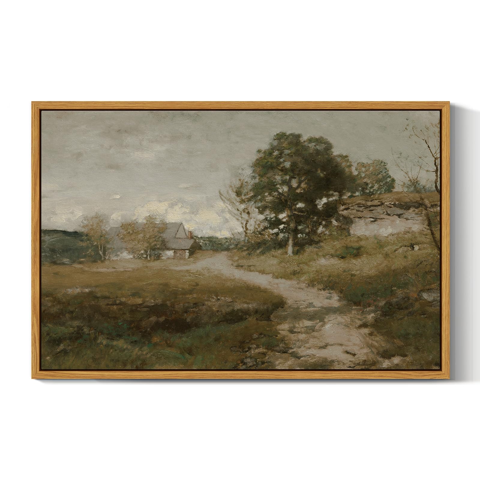 ARPEOTCY Leinwand Bilder mit Rahmen  Groß Vintage Wanddeko  Wandbilder Wohnzimmer Schlafzimmer Badezimmer Küche  Bauernhaus Zimmer Deko Aesthetic  Landschaft kunstdrucke Painting  60x40cm