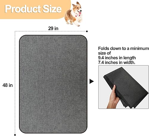 Miniatura 3 de Forro para jaula de perro, almohadillas lavables para orina para perros, absorbe la orina, antideslizante, alfombrilla impermeable bajo la jaula del