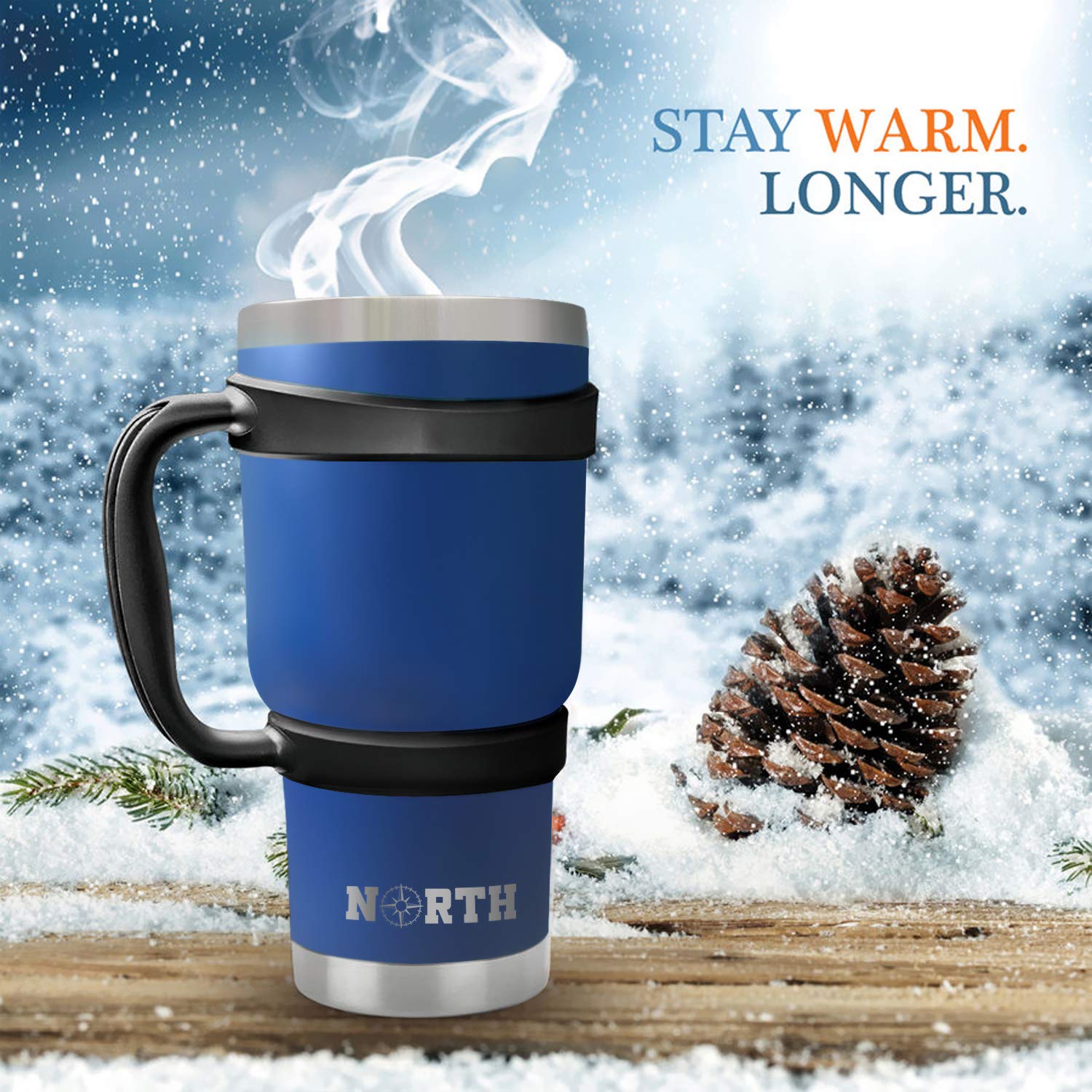 Norte Verde Tambor de Acero Inoxidable Juego de 5 Piezas,Aislado al vacío Taza de Viaje para el hogar,la Escuela Cómo Yeti Vaso para Hielo y Beber Bebidas Calientes 30 oz Azul Real
