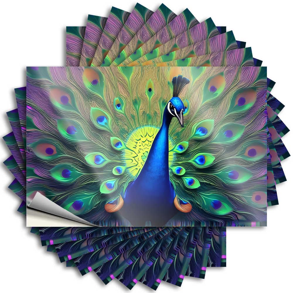 Bumper Camping Decorations Man Cool Wall Peacock Feather Artistry - Scratch Resistant Stickers(12X18CM)