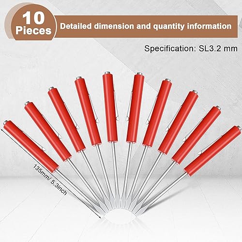 Miniatura 20 de Honoson 10 destornilladores de bolsillo mini tapas y clips de bolsillo, destornillador pequeño magnético ranurado con una sola cabeza de hoja