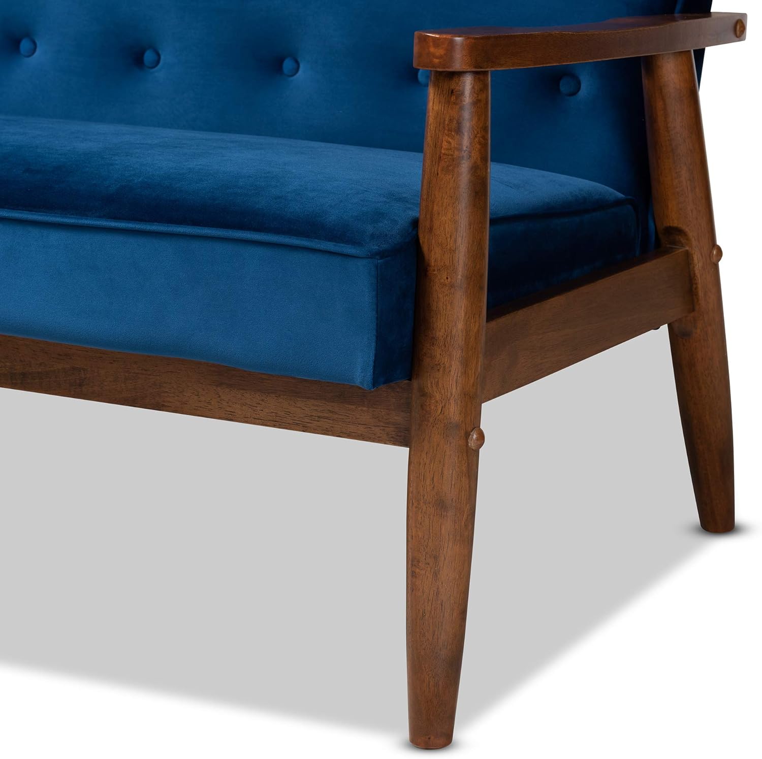 Baxton Studio Sofas, One Size, Navy Blue/Brown