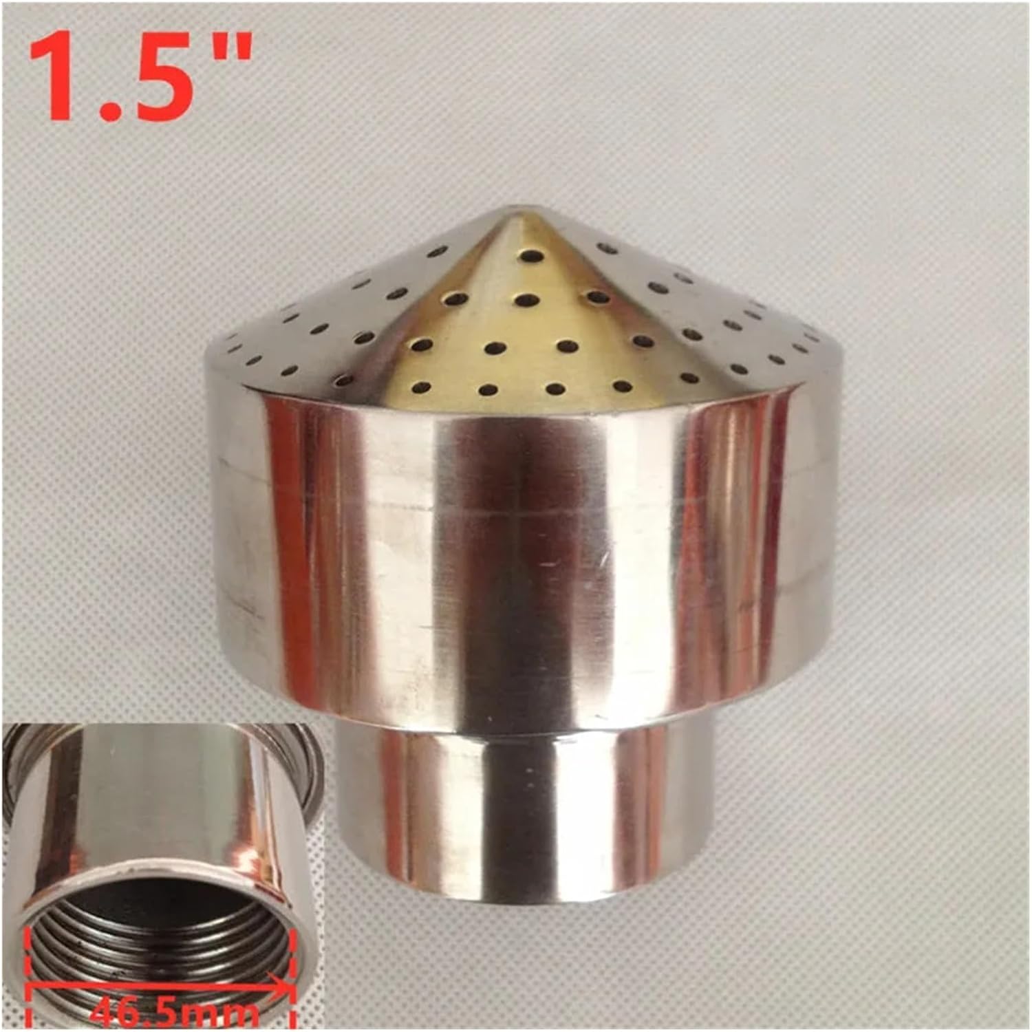 Fountain Nozzle 1/2" 3/4" 1" Brass Stainless Steel Fireworks Fountain Nozzle Sprinkler Spray Head Pond Pool Jet Nozzles(1.5 (304SS))