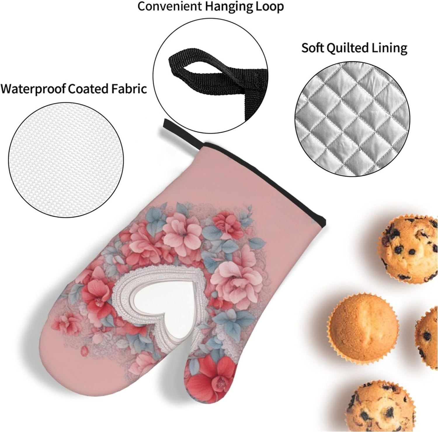 Romantic Heart Kitchen baking four piece set, fit for cooking and baking, oven, microwave, and outdoor barbecue