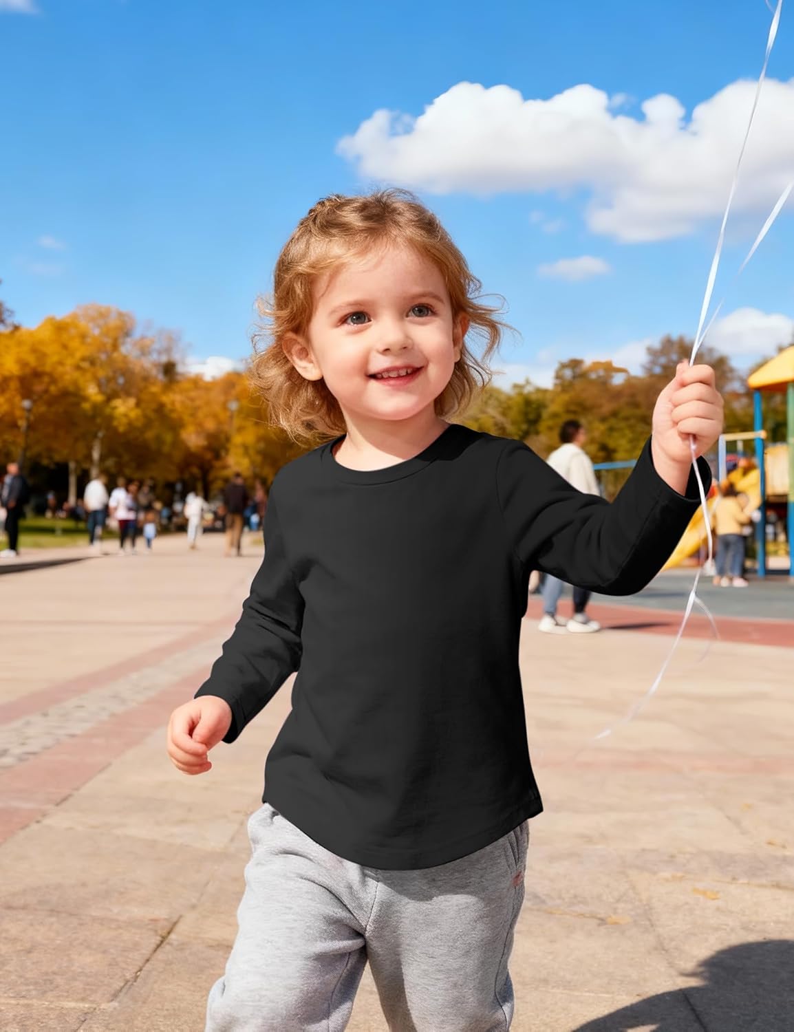 Witwot Toddler Girl Long Sleeve Shirts Soft Cotton T-Shirts Baby Girls Crewneck Basic Tees Tops for 18M-5T - Image 3