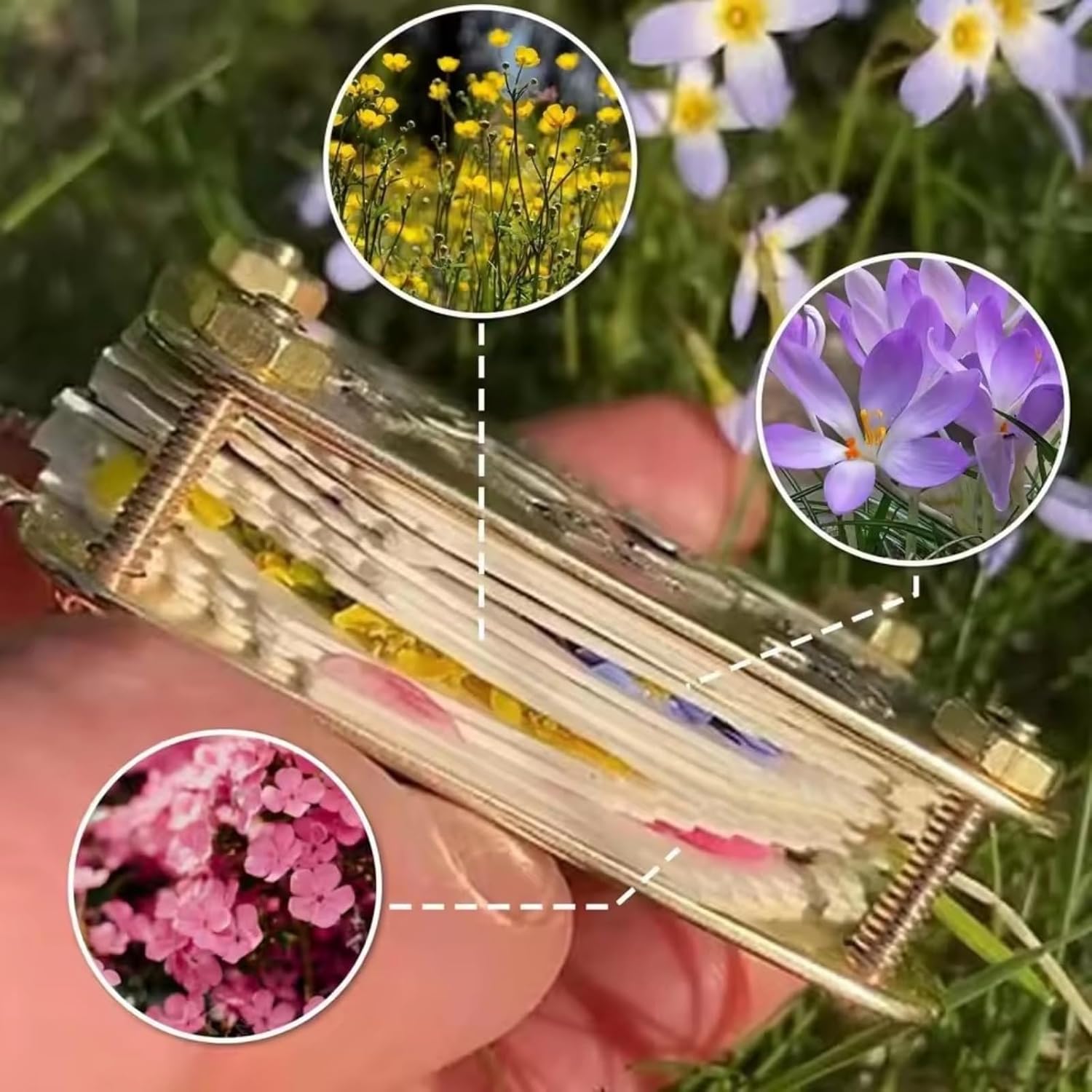 SMORBRID Micro Flower Press Plants Art & Crafts Metal Flowers Pressing, Microwave Flower Press, DIY Pressed Plant Preservation Kit Art for Arts and Crafts Lovers Gifts (Bluet)