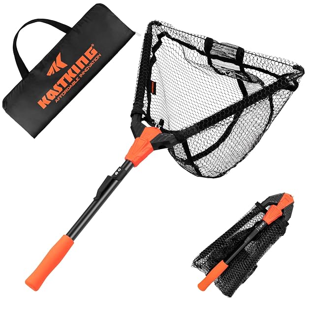 KastKing Pontus Fishing Net Foldable Lightweight Landing Net with Built in Length Scale Strength Aluminum Handle Fishing Gear