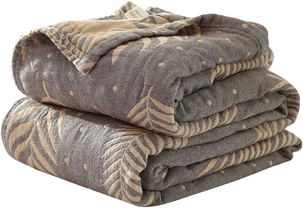 Blanket blanket 6 Layer Cotton Gauze Muslin Throw for Bed Sofa Summer Air Conditioning Bedspread for Kids Adults, Lightweight Quilt for Summer Sofa (Color : Yellow)